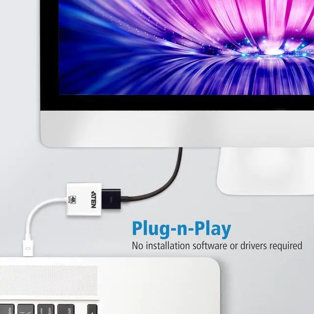 Alt view image 3 of 9 - ATEN VC981 Mini DiaplayPort to 4K HDMI Active Adapter