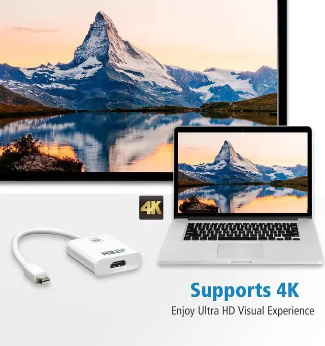 Alt view image 7 of 9 - ATEN VC981 Mini DiaplayPort to 4K HDMI Active Adapter