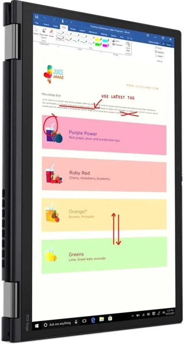 Alt view image 6 of 10 - Lenovo ThinkPad X13 Yoga 20W8002XUS 13.3" Touchscreen Laptop i7-1165G7 256GB SSD