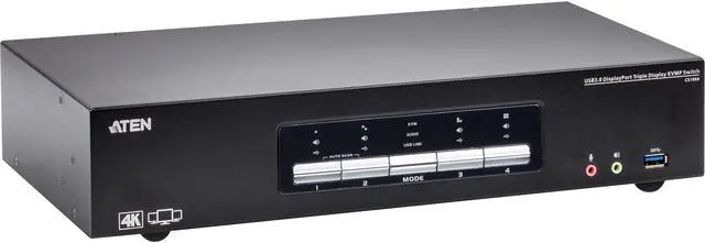 Alt view image 4 of 10 - Aten 4-Port Usb3.0 4K Displayport Triple Display Kvmp Switch