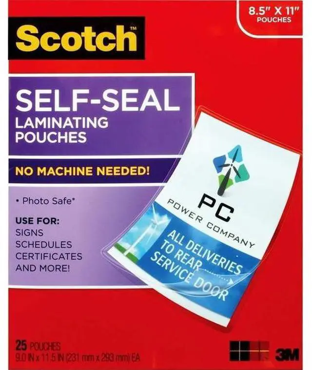 Alt view image 4 of 6 - Scotch 9 x 12 Inches Laminating Sheets Letter Size Single Sided, 50 Pouches (SF854-1B)