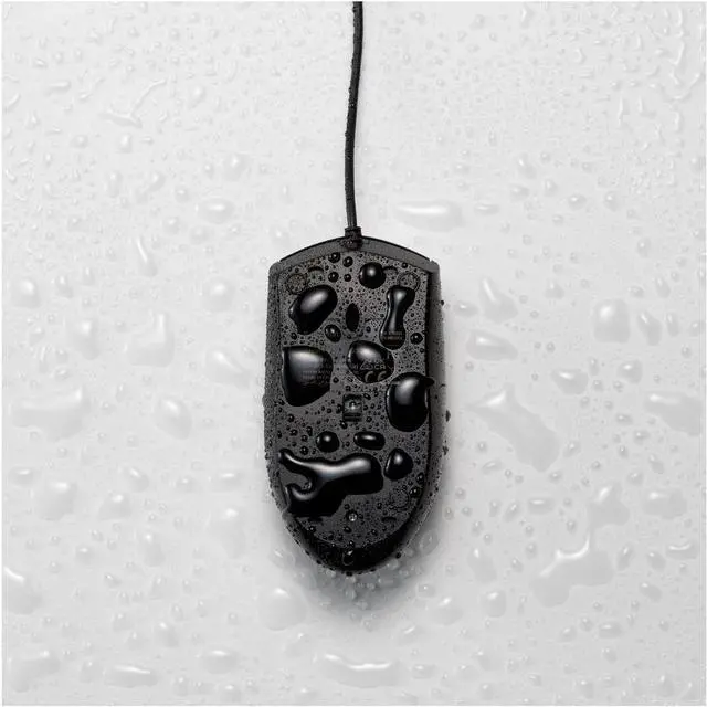 Alt view image 5 of 14 - Kensington Pro Fit Wired Washable Mouse - Rugged - Optical - Cable - Black - USB Type A - 1600 dpi - Scroll Wheel - 3 Button(s) - Symmetrical