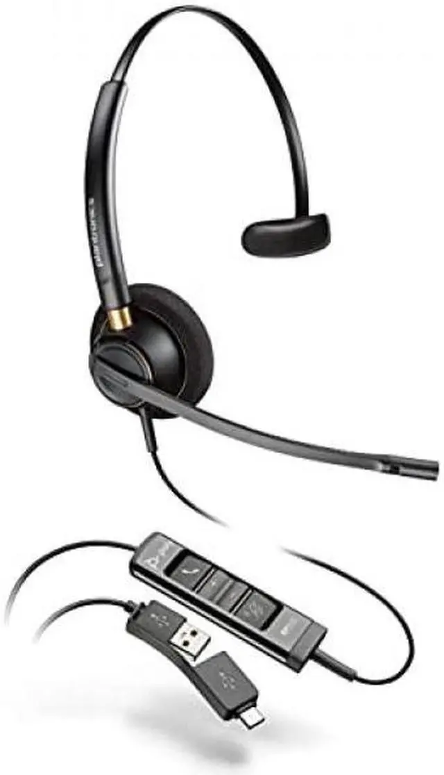 Alt view image 2 of 8 - Poly - EncorePro 515 USB-A and USB-C USB Headset (Plantronics) - Cloud System Updates - Acoustic Hearing Protection - Works with Avaya, Genesys, and Cisco Call Center Platforms - Single Ear/Mono