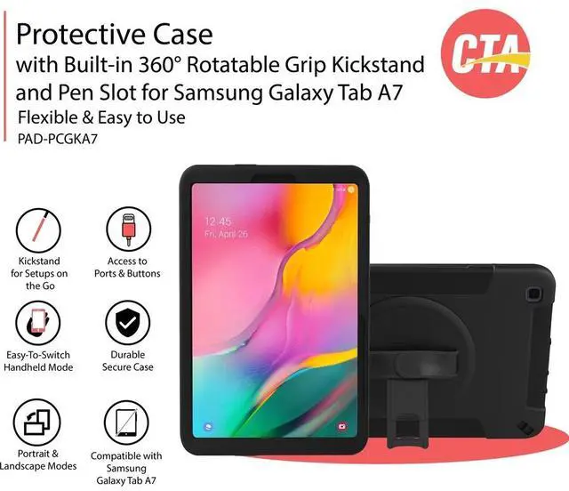 Alt view image 3 of 17 - CTA Digital Carrying Case Samsung Galaxy Tab A7 Tablet PADPCGKA7