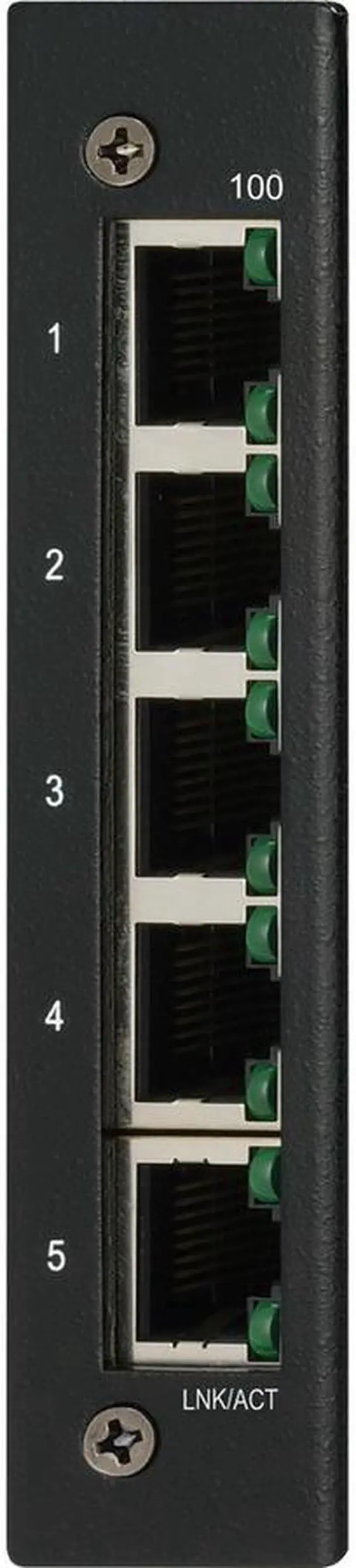 Alt view image 2 of 18 - Tripp Lite NFI-U05 Ethernet Switch - 5 Ports - Fast Ethernet - 10/100Base-T - TAA Compliant - 2 Layer Supported - 3 W Power Consumption - Twisted Pair - DIN Rail Mountable, Wall Mountable - 3 Year Lim