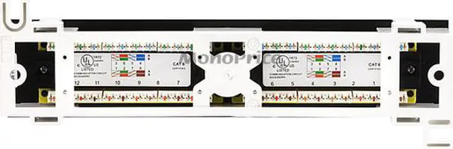 Alt view image 13 of 20 - Monoprice 12-port Vertical Cat6 Mini Patch Panel With Screws, UL Listed, 110 Type (568A/B Compatible)
