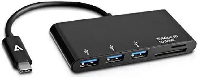 Alt view image 5 of 7 - V7 V7UC3U-HUB-BLK-1N Usb-C To 5In1 Hub Black 3X Usb 3.1Xsd 1Xmicro Sd