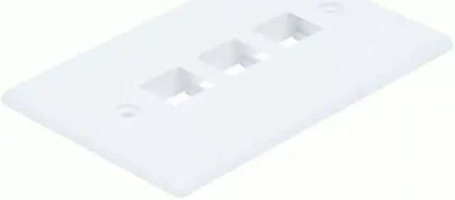 Alt view image 2 of 7 - Monoprice 3-Hole 1-Gang Keystone Wall Plate - White