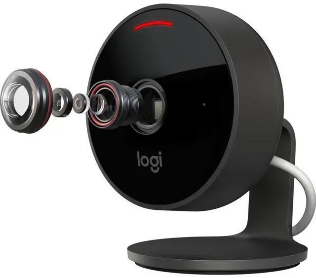 Alt view image 8 of 20 - Logitech 961-000489 Indoor HD Network Camera - Graphite - 15 ft Infrared Night Vision - Table Mount, Shelf Mount, Wall Mount, Ceiling Mount - Apple HomeKit Supported - IP64 - Water Proof