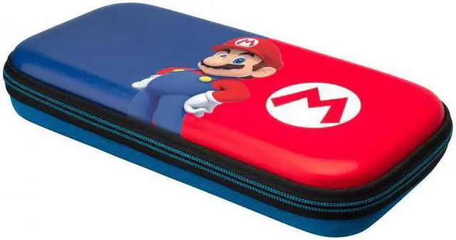 Alt view image 3 of 13 - Power Pose Mario Slim Deluxe Travel Case - Super Mario Edition - Integrated Stand - Compatible with Nintendo Switch, Switch Lite, and OLED - Nylon Wrist Strap - Unique console lift strap