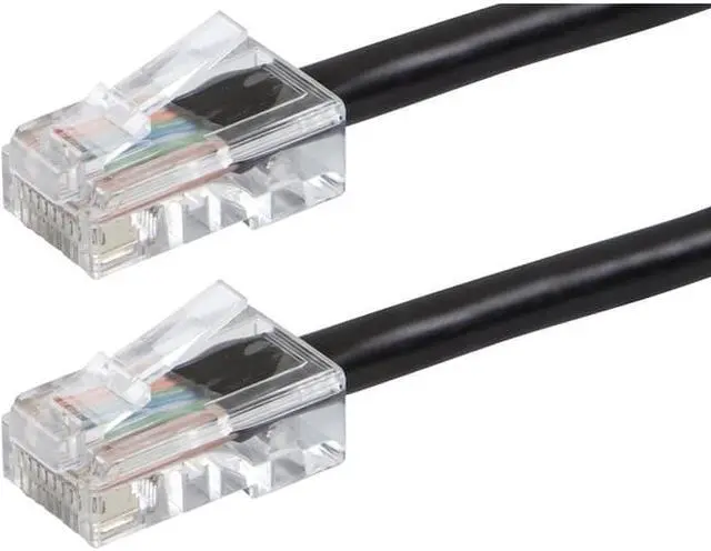 Alt view image 3 of 12 - Monoprice Cat6 Ethernet Patch Cable - 10 Feet - Black | Network Internet Cord - RJ45, Stranded, 550Mhz, UTP, Pure Bare Copper Wire, 24AWG - Zeroboot Series
