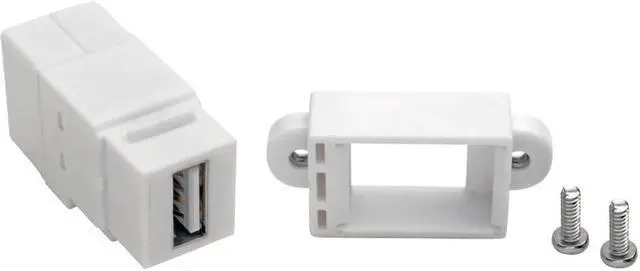 Alt view image 9 of 16 - Tripp Lite USB 2.0 All-in-One Keystone/Panel Mount Coupler (F/F), White (U060-000-KP-WH)