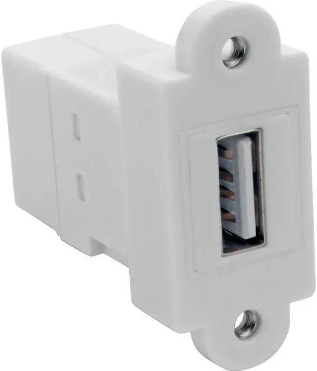 Alt view image 2 of 16 - Tripp Lite USB 2.0 All-in-One Keystone/Panel Mount Coupler (F/F), White (U060-000-KP-WH)