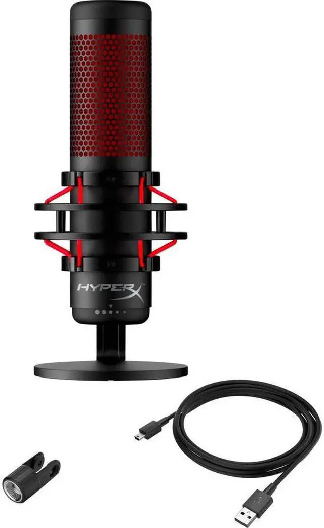 Alt view image 7 of 13 - HyperX 4P5P6AA QuadCast Electret USB Condenser Microphone