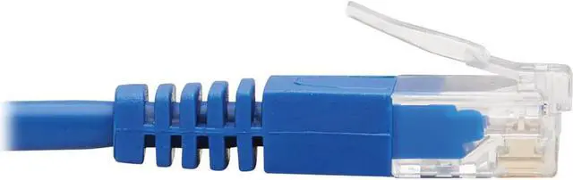 Alt view image 8 of 11 - TRIPP LITE N204-S01-BL-RA 1 ft. Cat 6 Blue Right-Angle Cat6 Gigabit Molded Slim UTP Ethernet Cable (RJ45 Right-Angle M to RJ45 M)