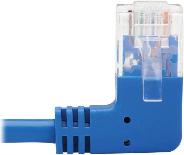 Alt view image 7 of 11 - TRIPP LITE N204-S01-BL-RA 1 ft. Cat 6 Blue Right-Angle Cat6 Gigabit Molded Slim UTP Ethernet Cable (RJ45 Right-Angle M to RJ45 M)