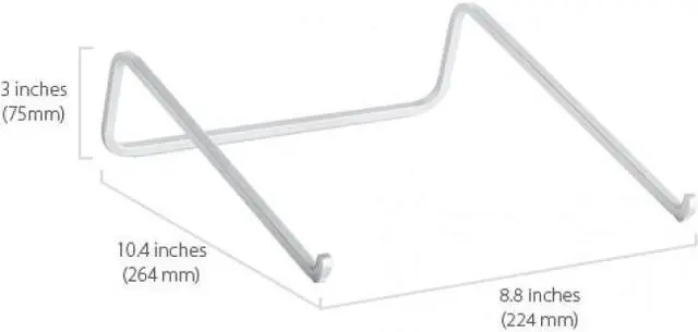 Alt view image 13 of 18 - Rain Design mBar Notebook Stand - 3" x 8.8" x 10.4" - Anodized Aluminum - Silver