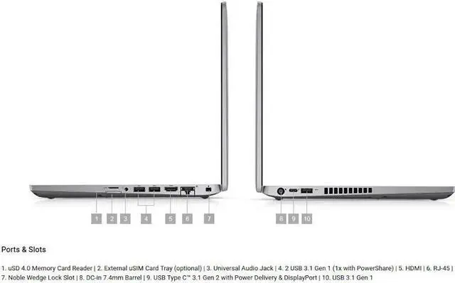 Alt view image 5 of 11 - Dell Latitude 5000 5400 14" Chromebook - HD - 1366 x 768 - Intel Core i3 8th Gen i3-8145U Dual-core (2 Core) 2.10 GHz - 4 GB RAM - 64 GB Flash Memory - Titan Gray, Carbon Fiber - Intel Chip - Chr