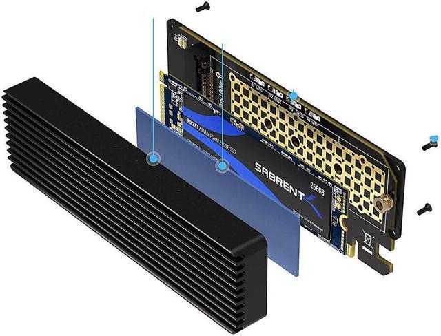 Alt view image 15 of 18 - SABRENT NVMe M.2 SSD to PCIe X16/X8/X4 Card with Aluminum Heat Sink (EC-PCIE)