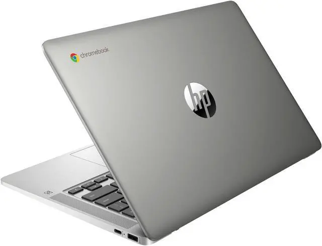 Alt view image 6 of 20 - HP Chromebook 14a-na0000 14a-na0200nr 14" Chromebook - HD - 1366 x 768 - Intel Celeron N4120 Quad-core (4 Core) - 4 GB Total RAM - 4 GB On-board Memory - 64 GB Flash Memory - Mineral Silver, Natu