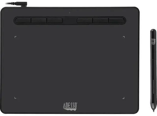 Main image of Adesso 8" x 5" Graphic Tablet - Graphics Tablet - 8" x 5" - 5080 lpi Cable - 8192 Pressure Level - Pen - 1 - Mac, PC - Black