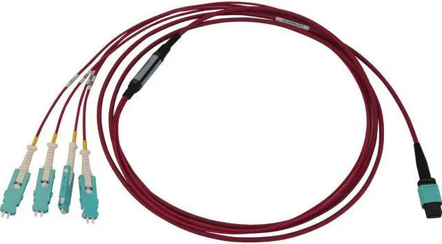 Alt view image 6 of 11 - Tripp Lite N845-02M-4S-MG Fiber Optic Network Cable - 6.56 ft Fiber Optic Network Cable for Network Device, Patch Panel, Switch, Transceiver - First End: 1 x MTP/MPO Female Network - Second End: 8 x S