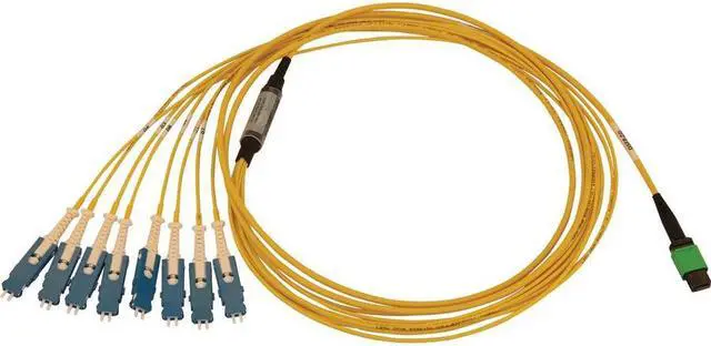 Alt view image 4 of 10 - Tripp Lite N390-02M-8S-AP 40/100/400G Singlemode 9/125 OS2 Breakout Fiber Optic Cable (16F MTP/MPO-APC to 8x Duplex SN-UPC F/M), LSZH, Yellow, 2 m (6.6 ft.)