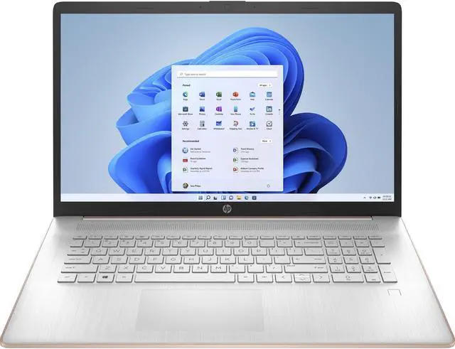 Alt view image 5 of 14 - HP 17-cn0000 17-cn0045nr 17.3" Notebook - HD+ - 1600 x 900 - Intel Celeron N4120 Quad-core (4 Core) - 4 GB Total RAM - 256 GB SSD - Pale Rose Gold, Natural Silver - Intel Chip - Windows 11 Home i