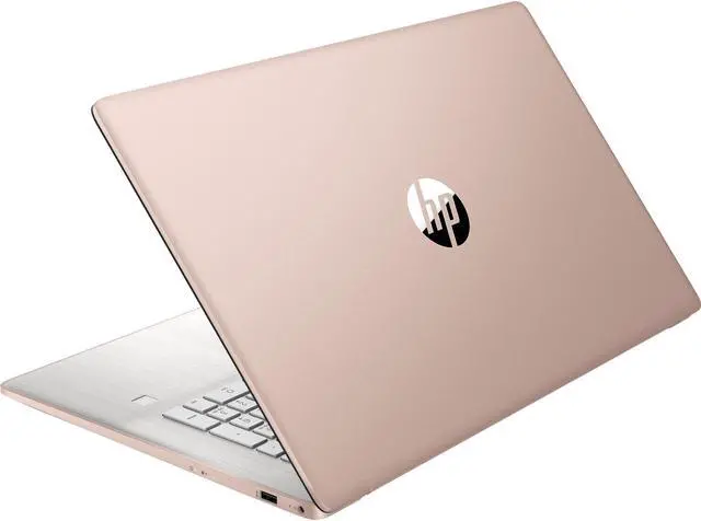 Alt view image 4 of 14 - HP 17-cn0000 17-cn0045nr 17.3" Notebook - HD+ - 1600 x 900 - Intel Celeron N4120 Quad-core (4 Core) - 4 GB Total RAM - 256 GB SSD - Pale Rose Gold, Natural Silver - Intel Chip - Windows 11 Home i
