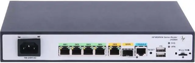 Alt view image 10 of 11 - HPE MSR954 1GbE SFP 2GbE-WAN 4GbE-LAN CWv7 Router JH296AABA