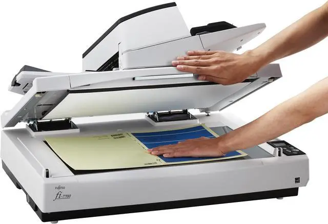 Alt view image 7 of 12 - Ricoh fi-7700 PA03740-B005 Duplex 600 DPI x 600 DPI Production-class ADF + Flatbed document scanner