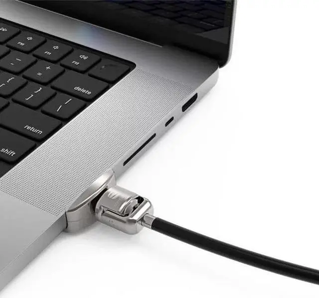 Main image of Compulocks Ledge Lock Adapter for MacBook Pro 16" M1 & M2 with Keyed Cable Lock Silver