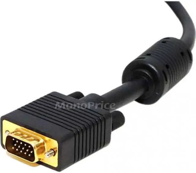 Alt view image 7 of 13 - Monoprice Super VGA Cable - 50 Feet - Black | Male to Male With Ferrites For In-Wall Installation | Gold Plated, CL2 Rated
