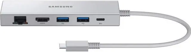 Alt view image 3 of 6 - Samsung Multiport Adapter - for Notebook - USB Type C - USB Type-A - USB Type-C - Silver - Wired - Gigabit Ethernet
