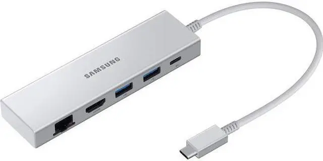 Alt view image 2 of 6 - Samsung Multiport Adapter - for Notebook - USB Type C - USB Type-A - USB Type-C - Silver - Wired - Gigabit Ethernet