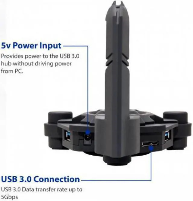 Alt view image 20 of 20 - NARFI Gaming Mouse Bungee and USB 3.0 Hub AC 5v Power Adapter is Included - CL-HUB53003