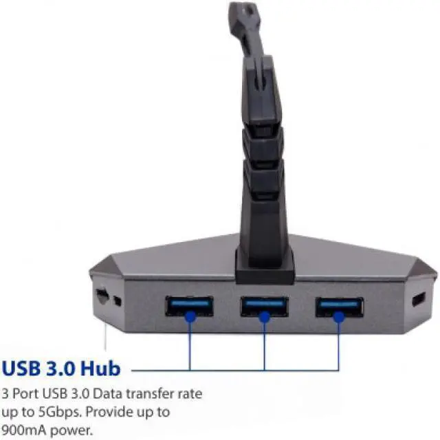 Alt view image 13 of 16 - LOKI RGB Gaming Mouse Bungee With USB 3.0 Hub and Micro SD Card Reader - AC 5v Power Adapter is Included