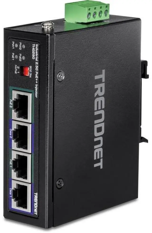 Alt view image 8 of 14 - TRENDnet 95W 2-Port Industrial 2.5G PoE++ Injector,  Supports PoE IEEE 802.3af, PoE+ IEEE 802.3at, And PoE++  IEEE 802.3bt, Not Compatible With Passive PoE Devices,  Black, TI-IG290