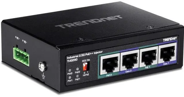 Alt view image 13 of 14 - TRENDnet 95W 2-Port Industrial 2.5G PoE++ Injector,  Supports PoE IEEE 802.3af, PoE+ IEEE 802.3at, And PoE++  IEEE 802.3bt, Not Compatible With Passive PoE Devices,  Black, TI-IG290