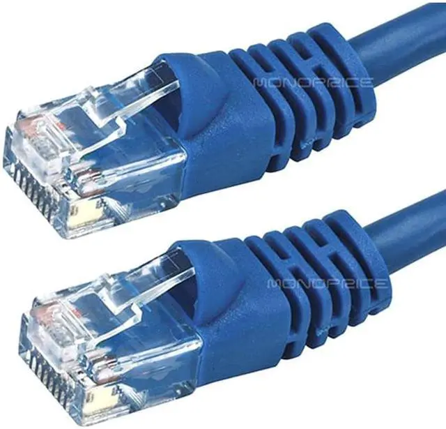 Alt view image 14 of 20 - Monoprice Cat6 Ethernet Patch Cable - 10 Feet - Blue | Network Internet Cord - RJ45, Stranded, 550Mhz, UTP, Pure Bare Copper Wire, 24AWG