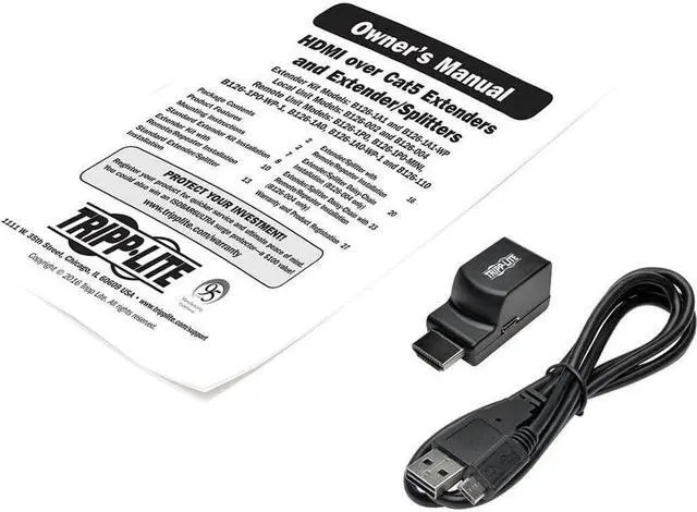 Alt view image 15 of 16 - Tripp Lite HDMI over Cat5e / Cat6 Extender Receiver Passive Low-Profile 1080p