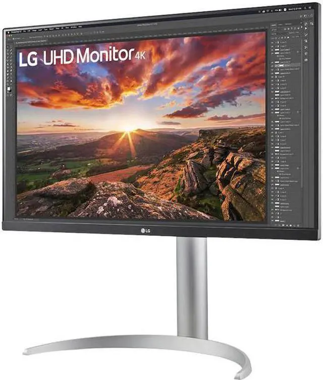 Alt view image 2 of 14 - LG 27BP85UN-W 27" 4K UHD Edge LED Gaming LCD Monitor - 16:9 - Silver, Black, White - 27" Class - In-plane Switching (IPS) Technology - 3840 x 2160 - 1.07 Billion Colors - FreeSync - 400 Nit