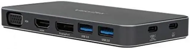 Alt view image 4 of 11 - VisionTek VT210 Dual Display USB-C Docking Station with Power Passthrough ??? DP, HDMI, VGA, 2X USB-A, 1x USB-C for Windows, Mac, Chromebook, Ipad - 901525
