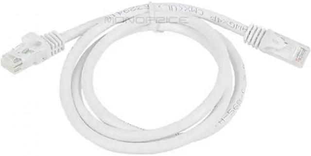 Alt view image 5 of 11 - Monoprice Cat6 Ethernet Patch Cable - 3 Feet - White | Network Internet Cord - RJ45, Stranded, 550Mhz, UTP, Pure Bare Copper Wire, 24AWG - Flexboot Series