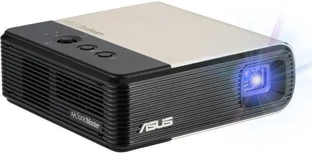 Alt view image 2 of 17 - ASUS ZenBeam E2 Mini LED Portable Wireless Projector - 300 LED lumens, Auto Portrait mode for smartphone mirroring, 4 hour Video Playback, Power Bank, 5W Speaker, USB, HDMI