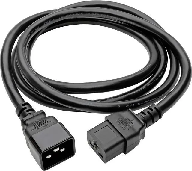 Alt view image 7 of 12 - Tripp Lite Heavy-Duty Power Extension Cord, 15A, 14 AWG (IEC-320-C19 to IEC-320-C20), 10 ft. (3 m) (P036-010-15A)
