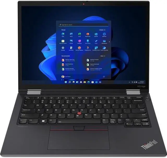 Alt view image 6 of 15 - Lenovo ThinkPad X13 Yoga Gen 3 21AW002QUS 13.3" Touchscreen Convertible 2 in 1 Notebook - WUXGA - 1920 x 1200 - Intel Core i7 12th Gen i7-1265U Deca-core (10 Core) - 16 GB Total RAM - 16 GB On-bo
