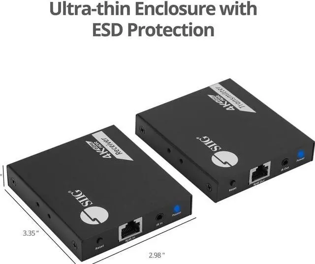 Alt view image 10 of 12 - SIIG 4K 60Hz HDMI Over Cat6 Extender with Loopout & IR CEH27D11S1