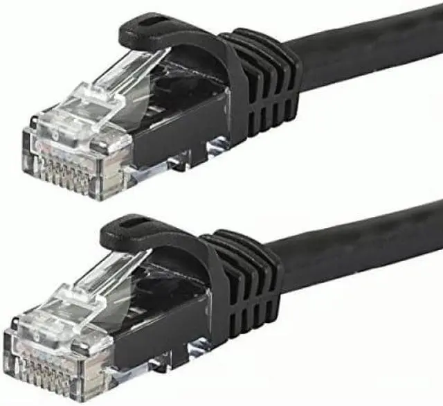 Alt view image 9 of 14 - Monoprice Cat5e Ethernet Patch Cable - 5 Feet - Black | Network Internet Cord - RJ45, Stranded, 350Mhz, UTP, Pure Bare Copper Wire, 24AWG - Flexboot Series