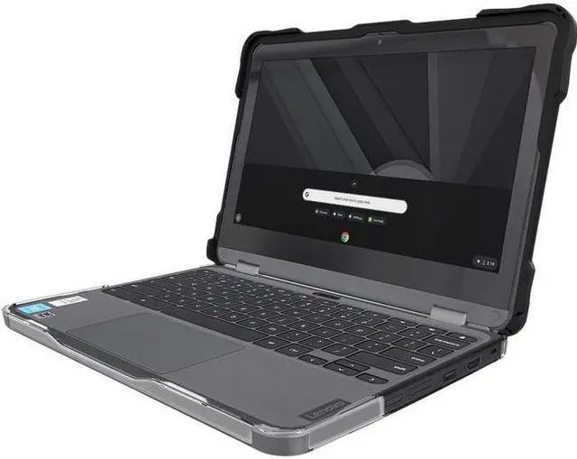 Alt view image 4 of 14 - Gumdrop SlimTech for Lenovo 500e/500w/300e/300w Chromebook 3rd Gen (2-in-1) - For Lenovo Chromebook - Textured Grip - Black - Bump Resistant, Scratch Resistant, Scuff Resistant - Thermoplastic Polyure